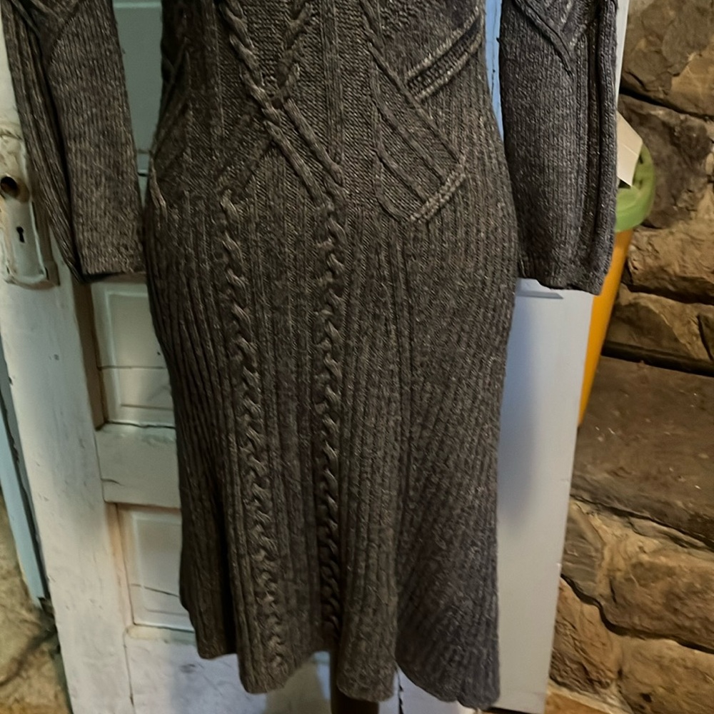 Beautiful charcoal cable knit dress.